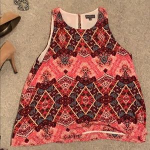 Red white and blue swing blouse